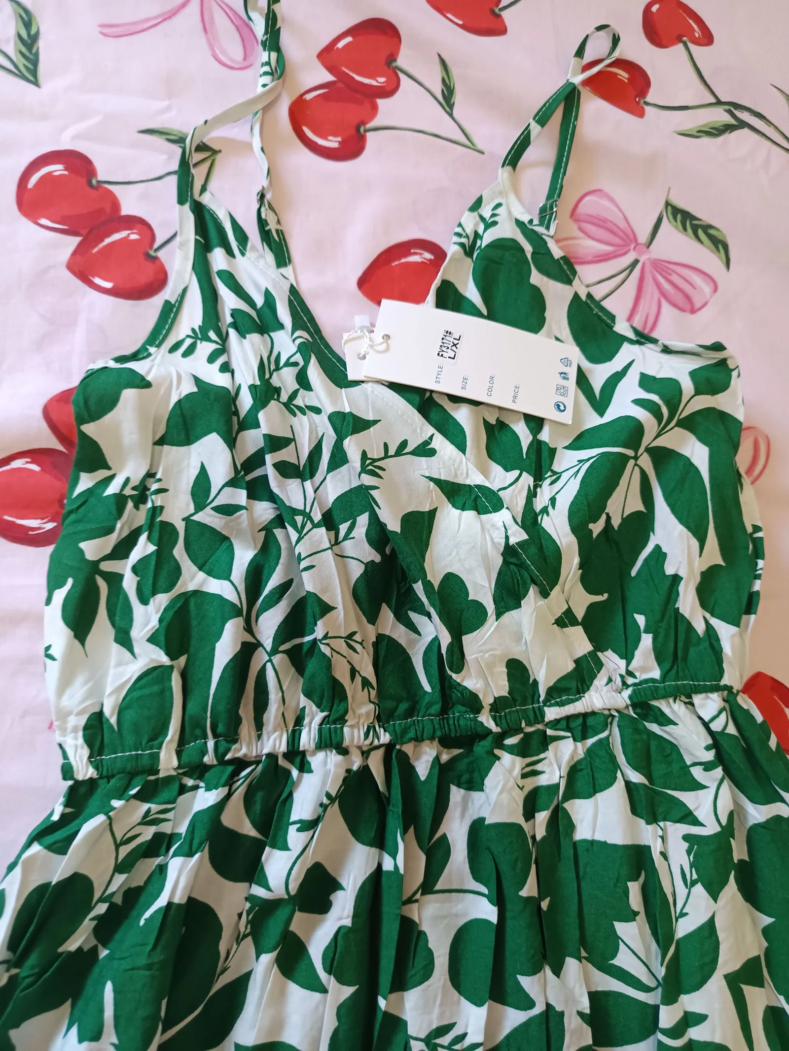 Y2K groen bloemen strandjurk - Maat L/XL (Nieuw met etiket) – photo 2